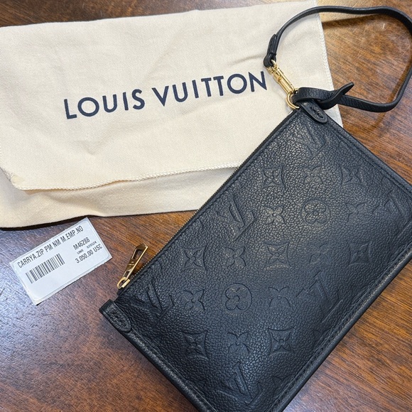 Louis Vuitton Black Monogram Leather Wristlet Pouch - Picture 5 of 12
